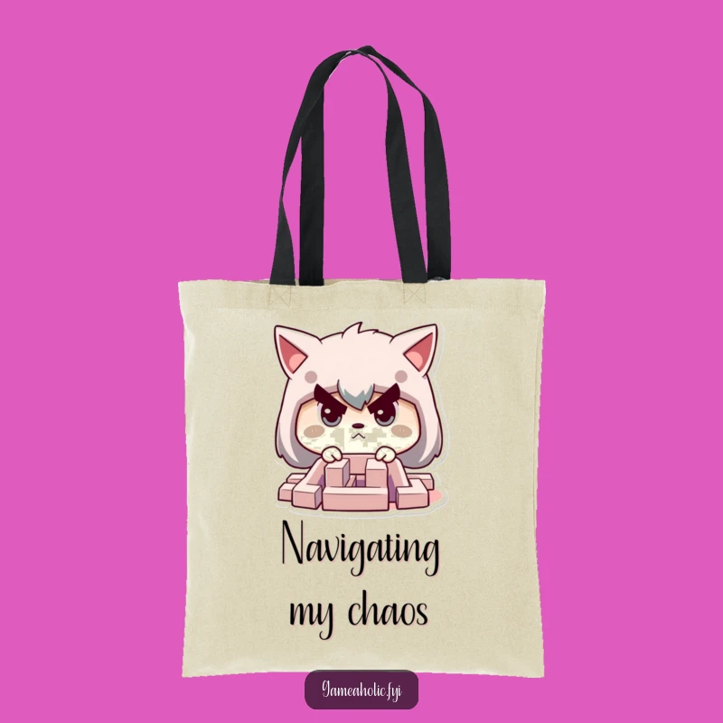 Funny Maze Solver Tote Bag: Determined Character, Perfect for Carrying Your Focus
