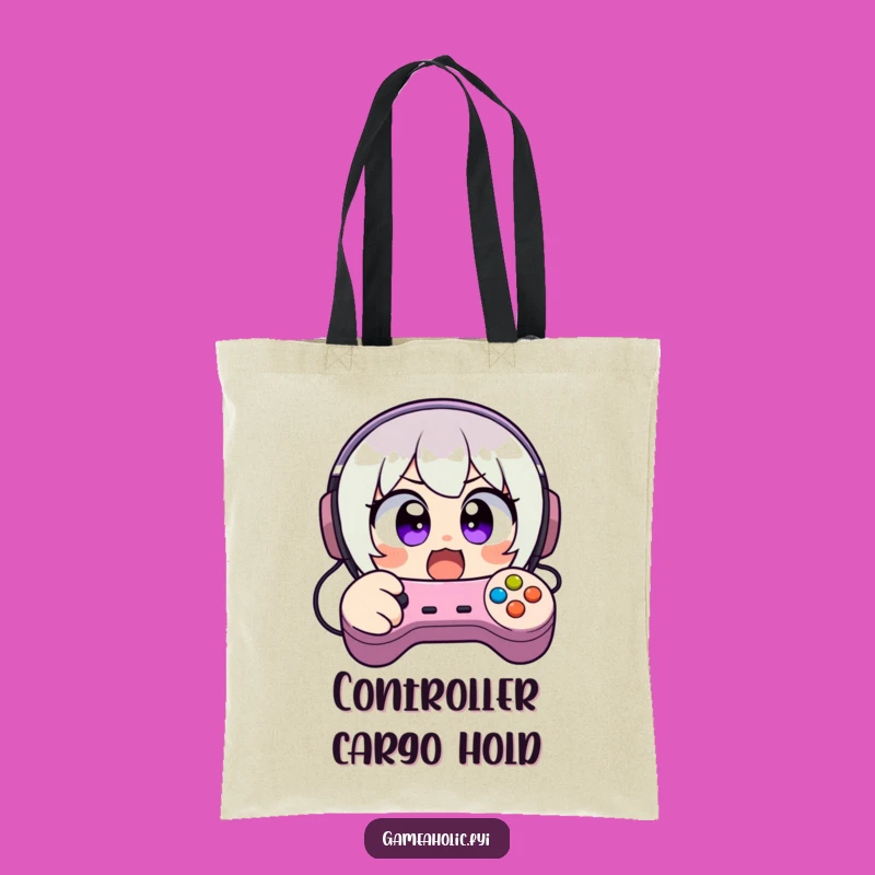 Funny Tote Bag: Frantic Gamer Character, Perfect Accessory & Funny Gift for Shoppers