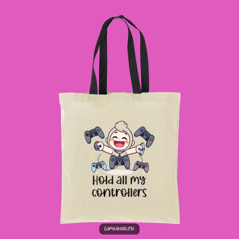 Funny Juggling Gamer Tote Bag: Giggling Character Carry-All Gift